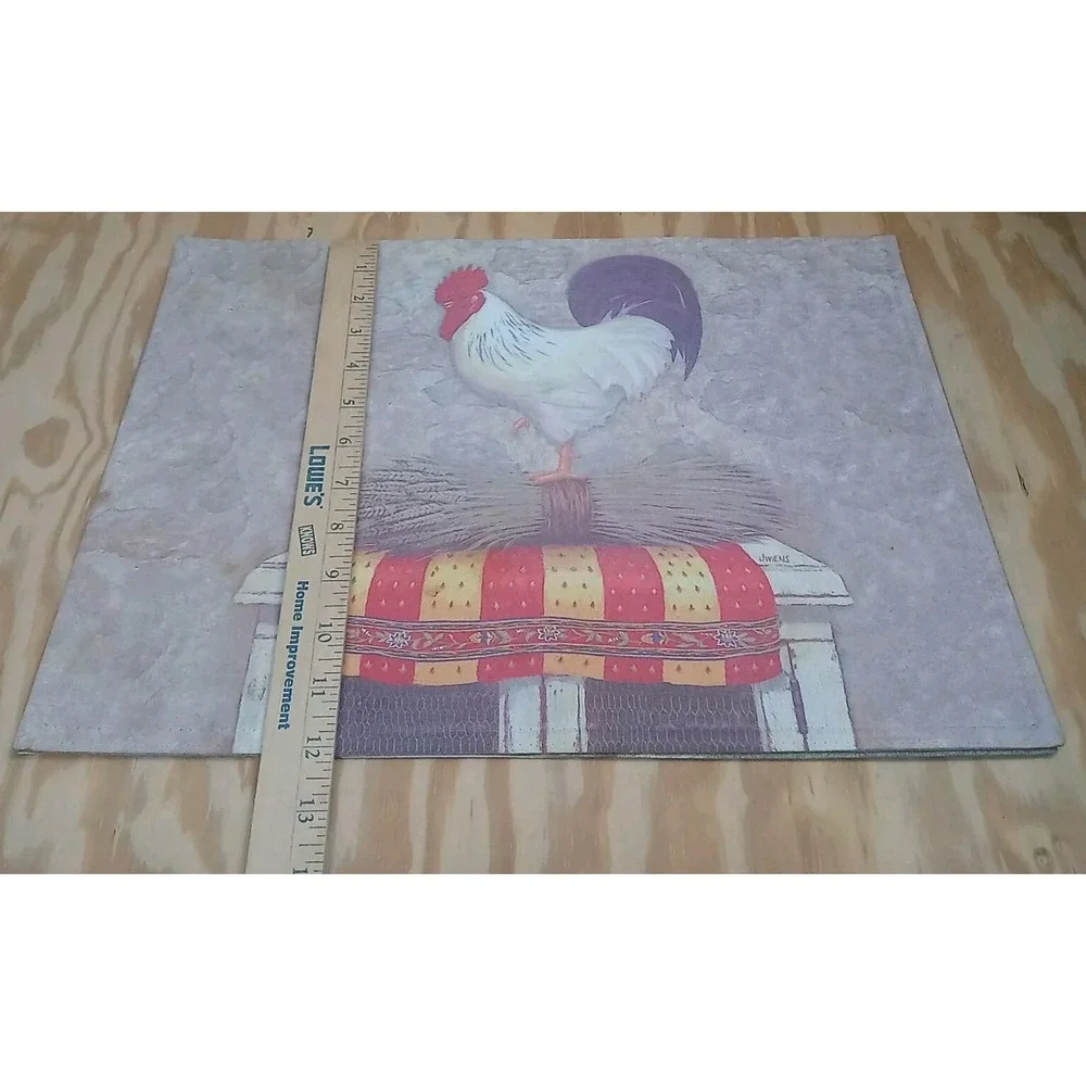 Lot Of 2 Vintage‎ Rooster Placemats Country Hen Farmhouse Table Decor Placemats